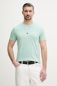 Tommy Hilfiger t-shirt męski bawełniany turkusowy MW0MW11797.