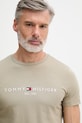 Tommy Hilfiger T-shirt ανδρικό βαμβακερό μπεζ MW0MW11797.