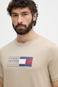 Tommy Hilfiger t-shirt Ανδρικό βαμβακερό μπεζ MW0MW42366
