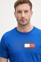 Tommy Hilfiger t-shirt ανδρικό βαμβακερό μπλε MW0MW42366