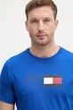 Tommy Hilfiger t-shirt ανδρικό βαμβακερό μπλε MW0MW42366