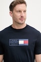 Tommy Hilfiger T-shirt ανδρικό βαμβακερό σκούρο μπλε MW0MW42366