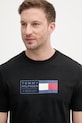 Tommy Hilfiger t-shirt Ανδρικό βαμβακερό μαύρο MW0MW42366