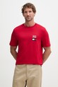 Tommy Hilfiger t-shirt basic męski bawełniany czerwony MW0MW42367