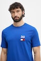 Tommy Hilfiger basic tričko pánske bavlnené modrá MW0MW42367