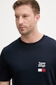 Tommy Hilfiger basic t-shirt ανδρικό βαμβακερό σκούρο μπλε MW0MW42367