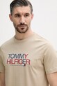 Tommy Hilfiger t-shirt męski bawełniany beżowy MW0MW42369
