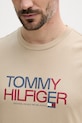 Tommy Hilfiger tričko pánské bavlněné MW0MW42369 béžová