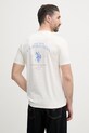 U.S. Polo Assn. pánske bavlnené tričko SPIRIT OF SPORT BACK GRAPHIC béžová MUP4648