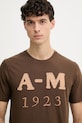 Aeronautica Militare t-shirt męski bawełniany brązowy TS2526UJ00686