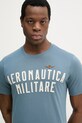 Aeronautica Militare t-shirt bawełniany niebieski TS2531UJ00641