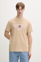 Tommy Jeans t-shirt da uomo in cotone beige DM0DM22520