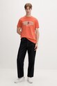 Tommy Jeans T-shirt męski bawełniany DM0DM22520 pomarańczowy SS26
