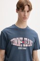 Tommy Jeans T-shirt męski bawełniany granatowy DM0DM22520