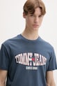 Tommy Jeans T-shirt męski bawełniany granatowy DM0DM22520