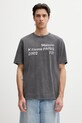 Maison Kitsuné 2002 T-shirt oversize bawełniany męski szary PM00124KJ7036