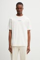 Maison Kitsuné T-shirt bawełniany męski beżowy QM00100KJ7025