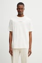 Maison Kitsuné T-shirt bawełniany męski beżowy QM00100KJ7025