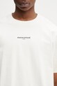 Maison Kitsuné T-shirt bawełniany męski beżowy QM00100KJ7025