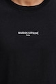Maison Kitsuné T-shirt bawełniany męski czarny QM00100KJ7025