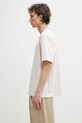 Maison Kitsuné t-shirt męski bawełniany Poetic Script QM00104KJ7025 beżowy SS26