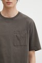 Maison Kitsuné t-shirt męski bawełniany Poetic Script zielony QM00104KJ7025