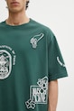 Maison Kitsuné Art Nouveau Stamps tricou oversized de bumbac bărbătesc verde QM00107KJ0119