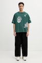 Maison Kitsuné Art Nouveau Stamps tricou oversized de bumbac bărbătesc QM00107KJ0119 verde