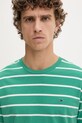Tommy Jeans T-shirt męski bawełniany zielony DM0DM22544
