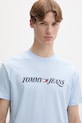 Tommy Jeans T-shirt męski bawełniany niebieski DM0DM22548