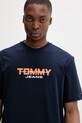Tommy Jeans T-shirt męski bawełniany granatowy DM0DM22550