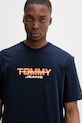 Tommy Jeans T-shirt męski bawełniany granatowy DM0DM22550