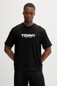Tommy Jeans T-shirt męski bawełniany czarny DM0DM22550