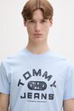 Tommy Jeans T-shirt Ανδρικό βαμβακερό μπλε DM0DM22551