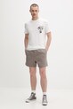Tommy Jeans tričko pánske bavlnené DM0DM22553 béžová SS26