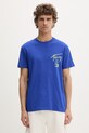 Odzież Tommy Jeans t-shirt męski bawełniany DM0DM22553 niebieski