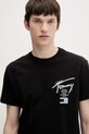 Tommy Jeans t-shirt męski bawełniany czarny DM0DM22553