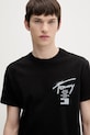 Tommy Jeans t-shirt męski bawełniany czarny DM0DM22553