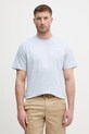 Lacoste T-shirt męski bawełniany niebieski TH0753