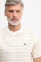 Lacoste t-shirt męski bawełniany beżowy TH0874