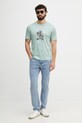 BOSS Green T-shirt Ανδρικό βαμβακερό BOSS X PORSCHE 50559811 πράσινο SS26