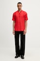 BOSS Green tričko pánske bavlnené 50554645 červená SS26