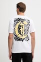 Памучна тениска Just Cavalli стандартна бял 80OAHT17.CJ500