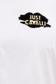 Памучна тениска Just Cavalli 80OAHT17.CJ500 бял