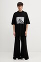 Rick Owens DRKSHDW Jumbo t-shirt bawełniany męski DU01F4274.RNEP2 czarny