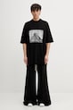 Rick Owens DRKSHDW Jumbo t-shirt bawełniany męski DU01F4274.RNEP2 czarny