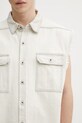 Rick Owens DRKSHDW kamizelka jeansowa Tommy Jumbo beżowy DU01F4764.DMW