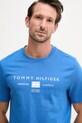 Tommy Hilfiger tricou pentru bărbați, din bumbac albastru MW0MW42365