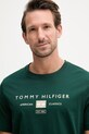Tommy Hilfiger tricou pentru bărbați, din bumbac verde MW0MW42365