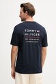 Tommy Hilfiger tričko pánské bavlněné námořnická modř MW0MW42370